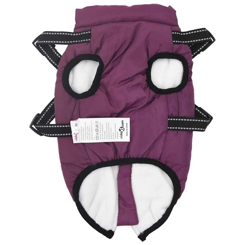 vidaXL Dog Coat with Harness Waterproof Reflective Purple XL