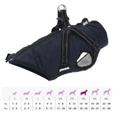 vidaXL Dog Coat with Harness Waterproof Reflective Navy Blue L