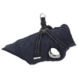 vidaXL Dog Coat with Harness Waterproof Reflective Navy Blue L