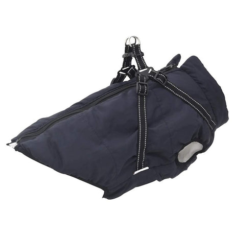 vidaXL Dog Coat with Harness Waterproof Reflective Navy Blue 5XL