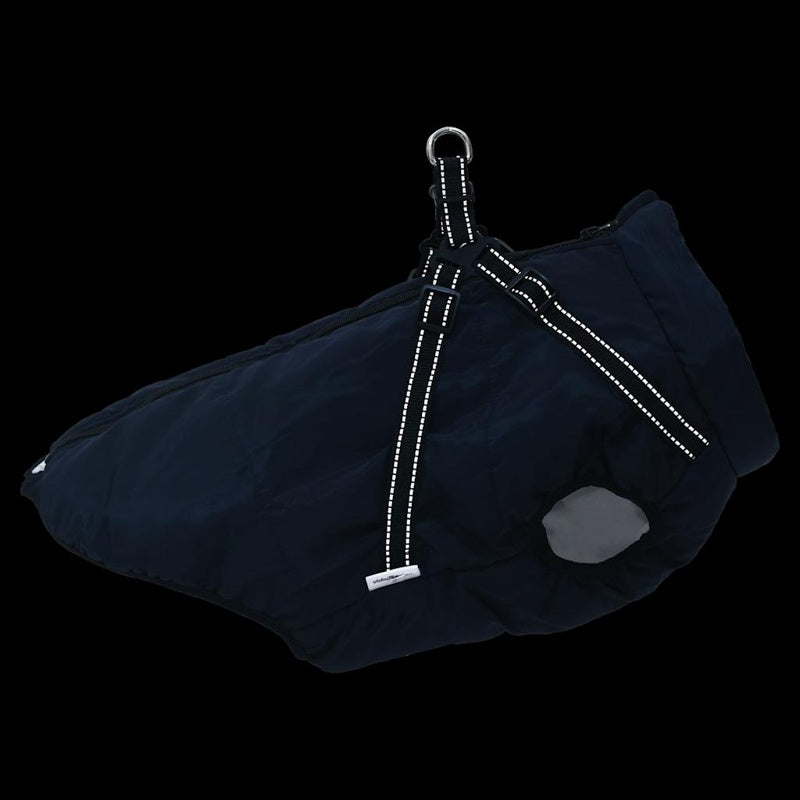 vidaXL Dog Coat with Harness Waterproof Reflective Navy Blue 5XL