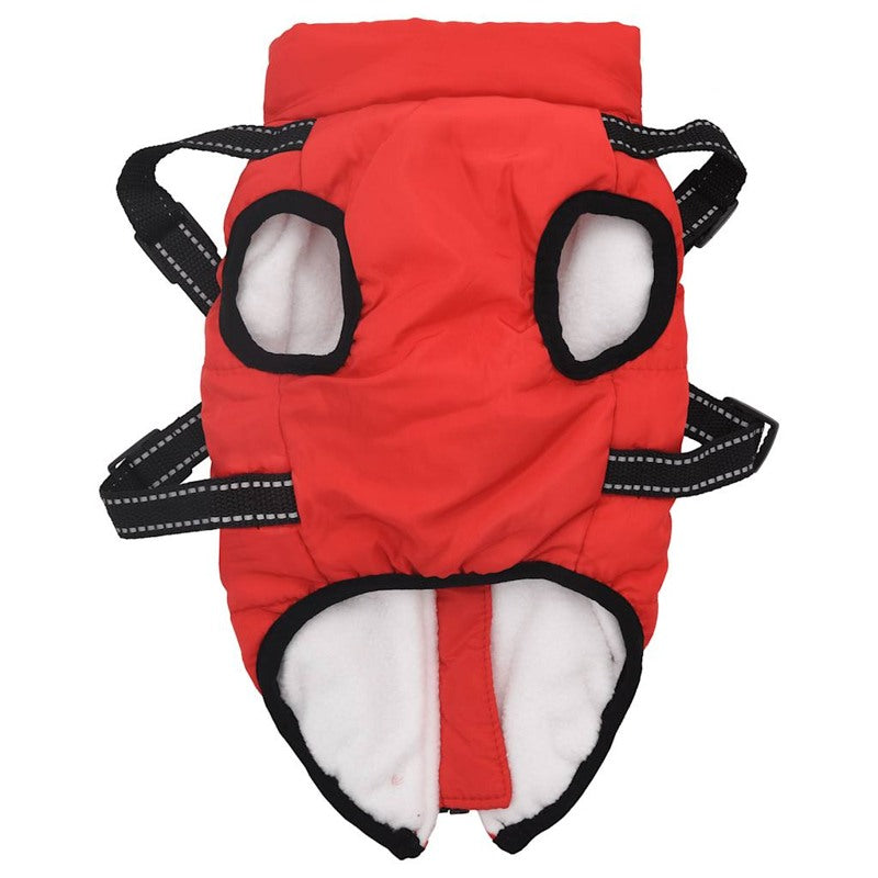 vidaXL Dog Coat with Harness Waterproof Reflective Red M