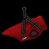 vidaXL Dog Coat with Harness Waterproof Reflective Red M