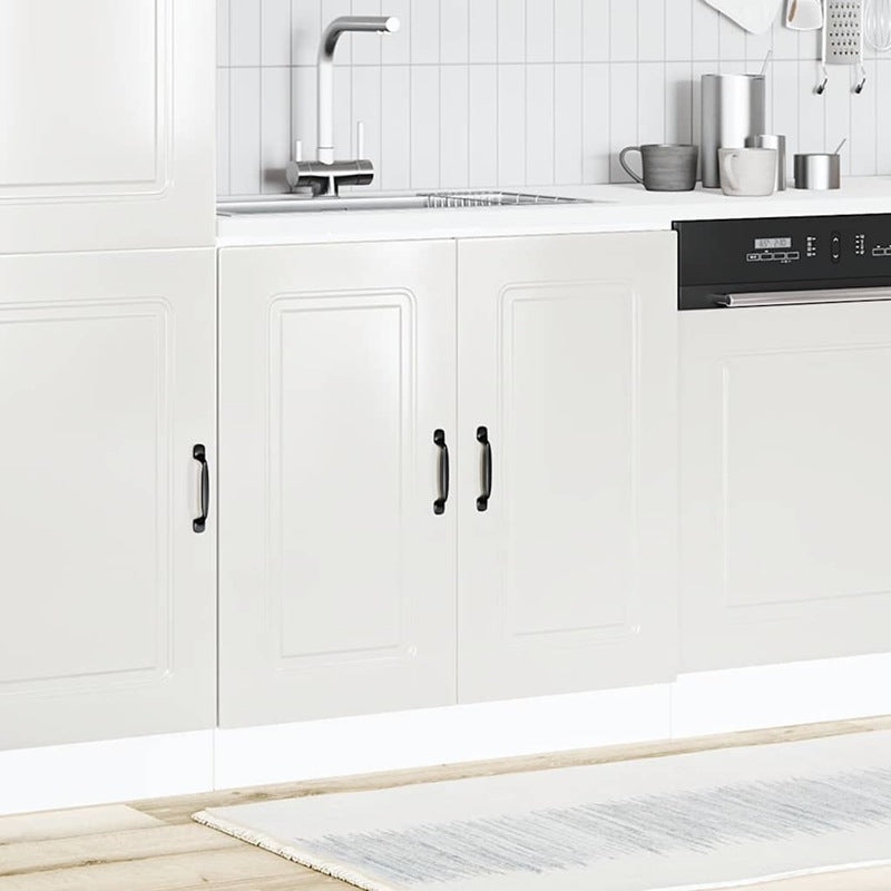 vidaXL Sink Base Cabinet Kalmar High Gloss White 80x46x81.5 cm Engineered Wood