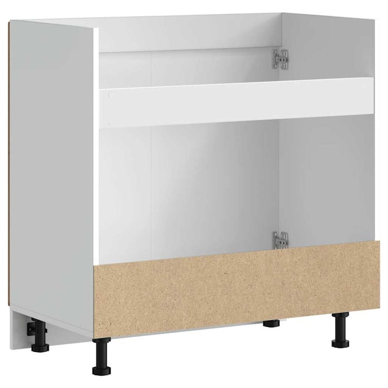 vidaXL Sink Base Cabinet Kalmar High Gloss White 80x46x81.5 cm Engineered Wood