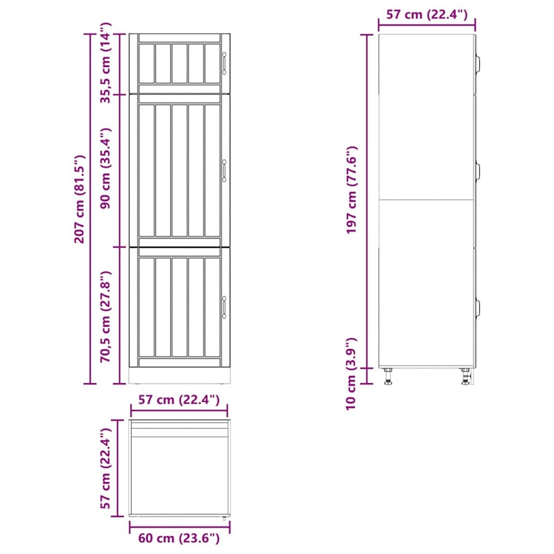 vidaXL Kitchen Cupboard Lucca Grey Sonoma Engineered Wood