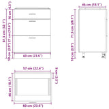 vidaXL Kitchen Base Cabinet White Engineered Wood