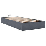 vidaXL Ottoman Bed Frame No Mattress Dark Grey Single Velvet