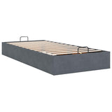 vidaXL Ottoman Bed Frame No Mattress Dark Grey Single Velvet