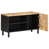 vidaXL TV Cabinet Black 80x33.5x46 cm Solid Rough Wood Mango