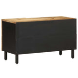 vidaXL TV Cabinet Black 80x33.5x46 cm Solid Rough Wood Mango