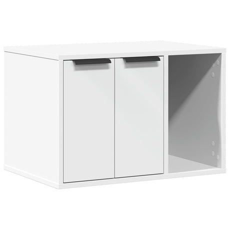 vidaXL Cat Litter Box Enclosure White 60x40x40 cm Engineered Wood