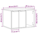 vidaXL Cat Litter Box Enclosure Sonoma Oak 60x40x40 cm Engineered Wood