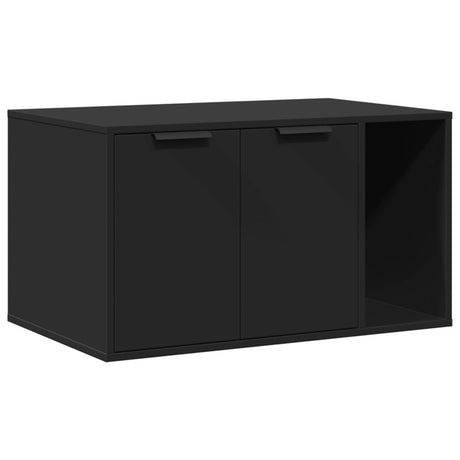 vidaXL Cat Litter Box Enclosure Black 80x50x45 cm Engineered Wood