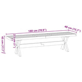 vidaXL Dining Bench NOAIN X-Shaped Legs 180x40x45 cm Solid Wood Pine