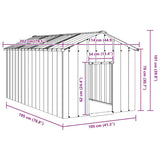 vidaXL Dog House with Roof 114x202x101 cm Galvanised Steel