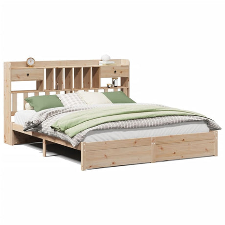 vidaXL Bookcase Bed without Mattress 180x200cm Super King Solid Wood Pine