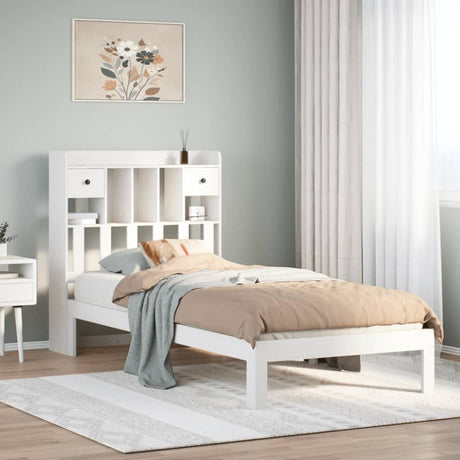 vidaXL Bookcase Bed without Mattress White 90x190cm Solid Wood Pine