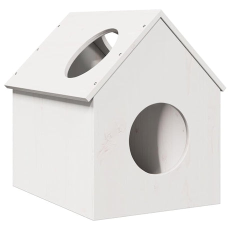 vidaXL Cat House White 41x50x50 cm Solid Wood Pine