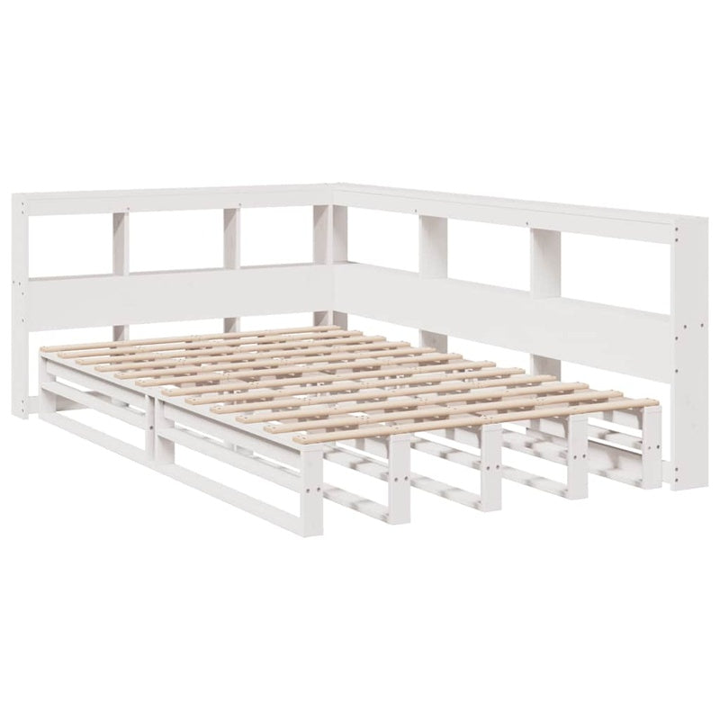 vidaXL Bookcase Bed without Mattress White 120x200cm Solid Wood Pine