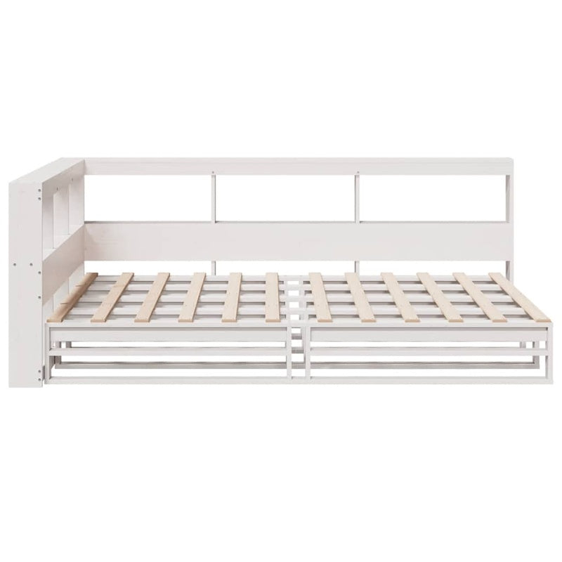 vidaXL Bookcase Bed without Mattress White 120x200cm Solid Wood Pine