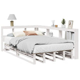 vidaXL Bookcase Bed without Mattress White 120x200cm Solid Wood Pine