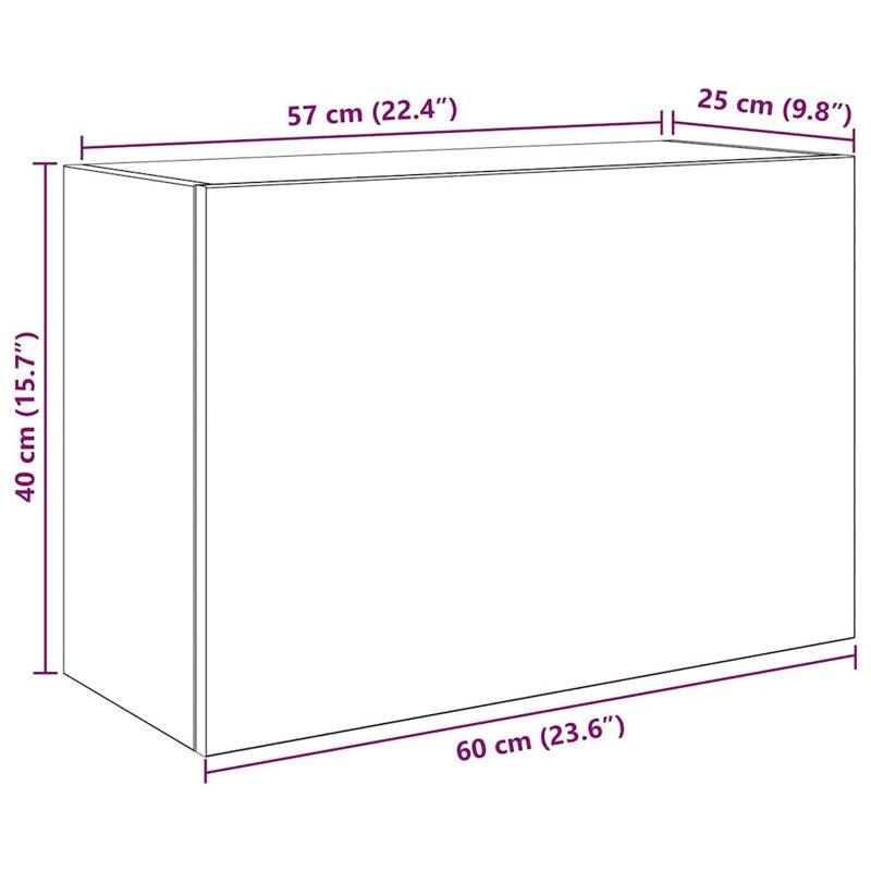 vidaXL Bathroom Wall Cabinet Sonoma Oak 60x25x40 cm Engineered Wood