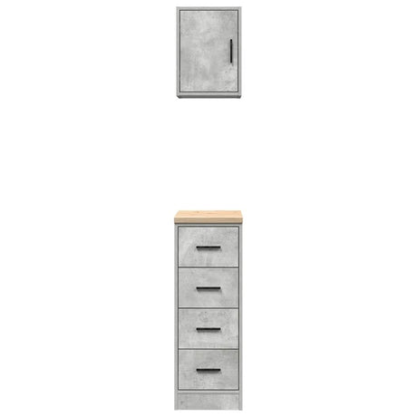 vidaXL Garage Cabinets 2 pcs Concrete Grey Engineered Wood