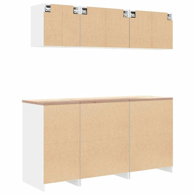 vidaXL Garage Cabinets 6 pcs White Engineered Wood