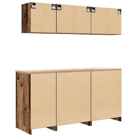 vidaXL Garage Cabinets 6 pcs Old Wood Engineered Wood