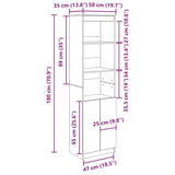 vidaXL Highboard White 50x35x180 cm Engineered Wood