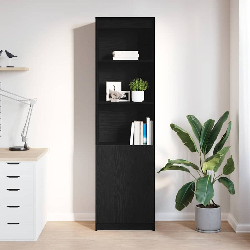 vidaXL Highboard Black Oak 50x35x180 cm Engineered Wood