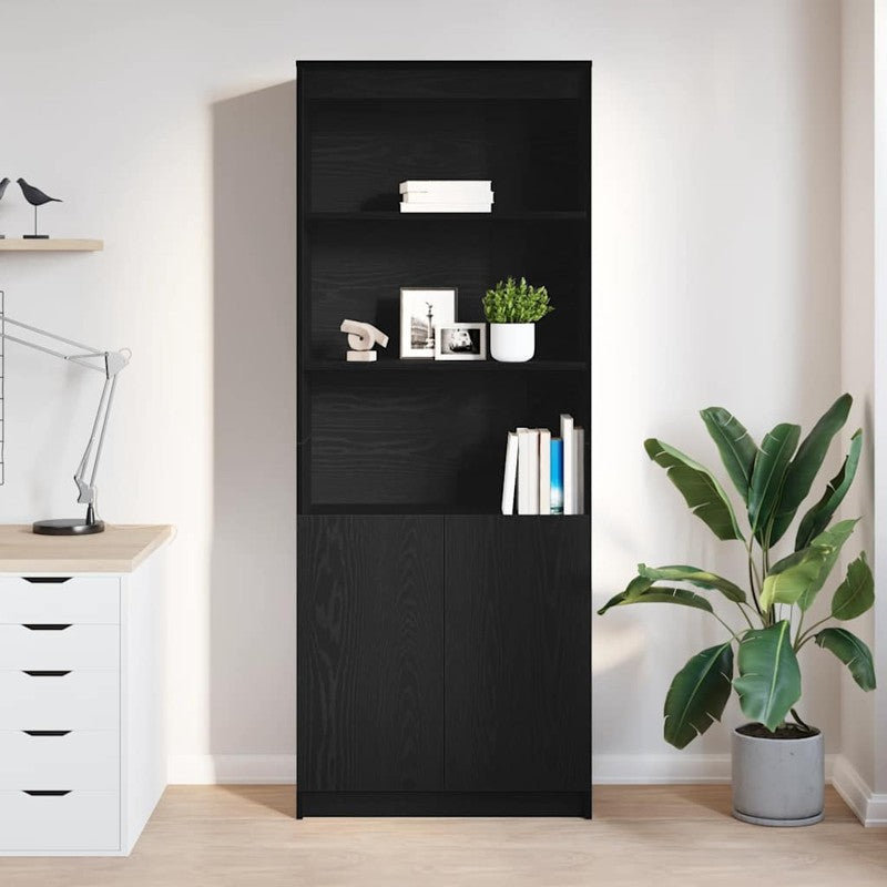 vidaXL Highboard Black Oak 70x35x180 cm Engineered Wood