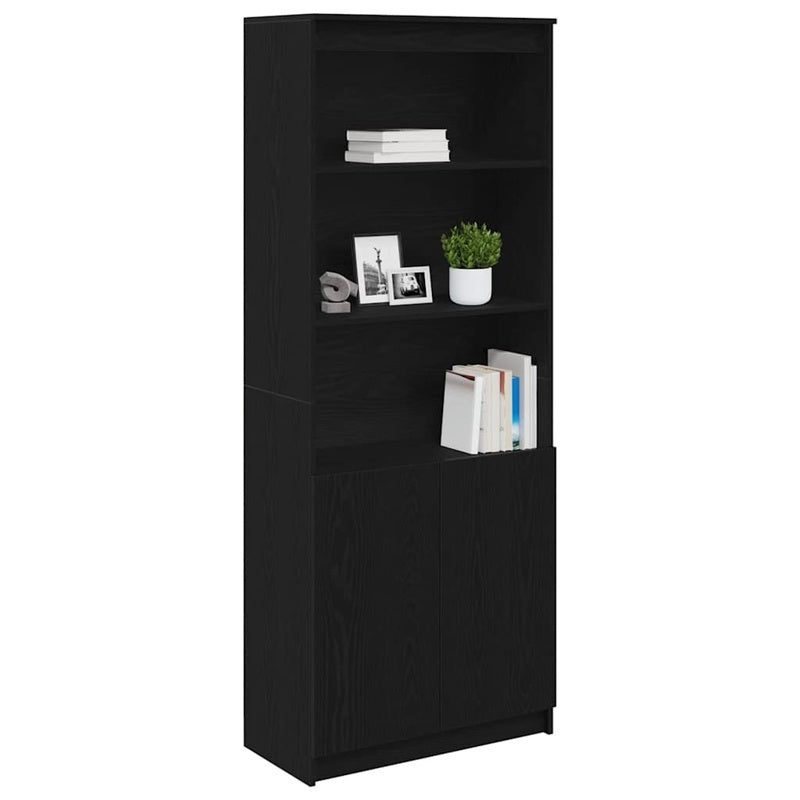 vidaXL Highboard Black Oak 70x35x180 cm Engineered Wood