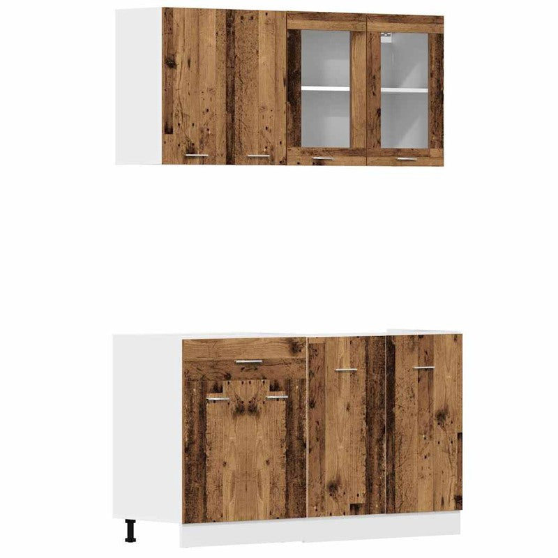 vidaXL 4 Piece Kitchen Cabinet Set Old Wood Engineered Wood