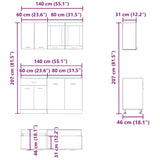 vidaXL 4 Piece Kitchen Cabinet Set Old Wood Engineered Wood