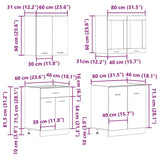 vidaXL 4 Piece Kitchen Cabinet Set Old Wood Engineered Wood