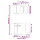 vidaXL 4 Piece Kitchen Cabinet Set Old Wood Engineered Wood