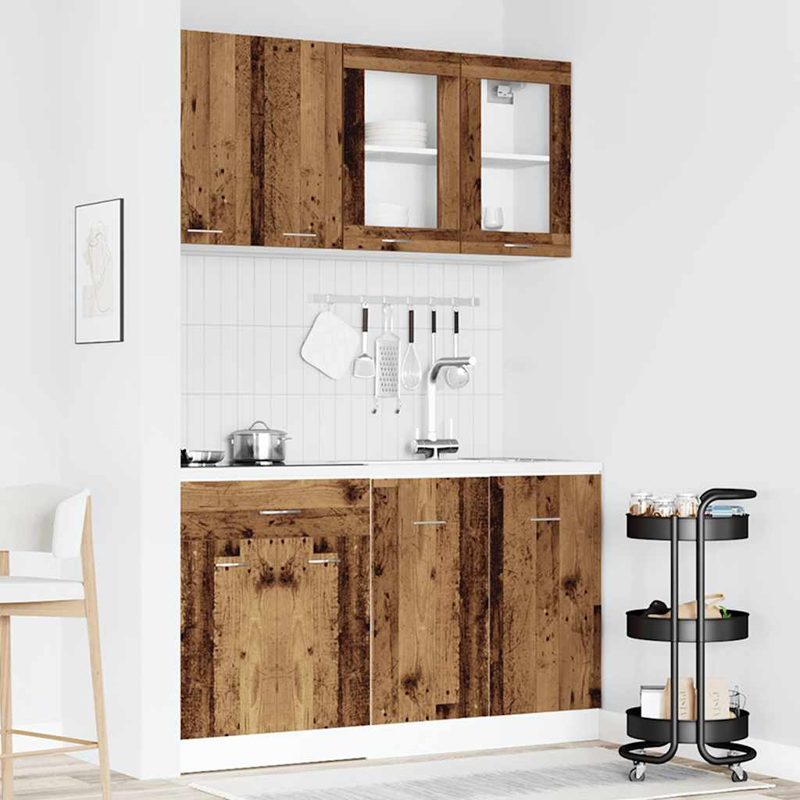 vidaXL 4 Piece Kitchen Cabinet Set Old Wood Engineered Wood