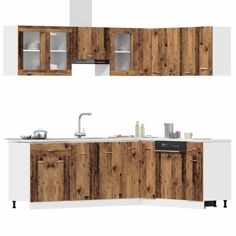 vidaXL 11 Piece Kitchen Cabinet Set Old Wood Engineered Wood