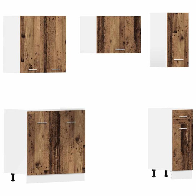 vidaXL 11 Piece Kitchen Cabinet Set Old Wood Engineered Wood