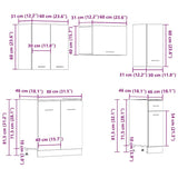 vidaXL 11 Piece Kitchen Cabinet Set Old Wood Engineered Wood