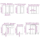 vidaXL 11 Piece Kitchen Cabinet Set Old Wood Engineered Wood