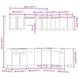 vidaXL 11 Piece Kitchen Cabinet Set Old Wood Engineered Wood