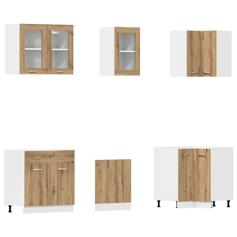 vidaXL 11 Piece Kitchen Cabinet Set Artisan Oak Engineered Wood