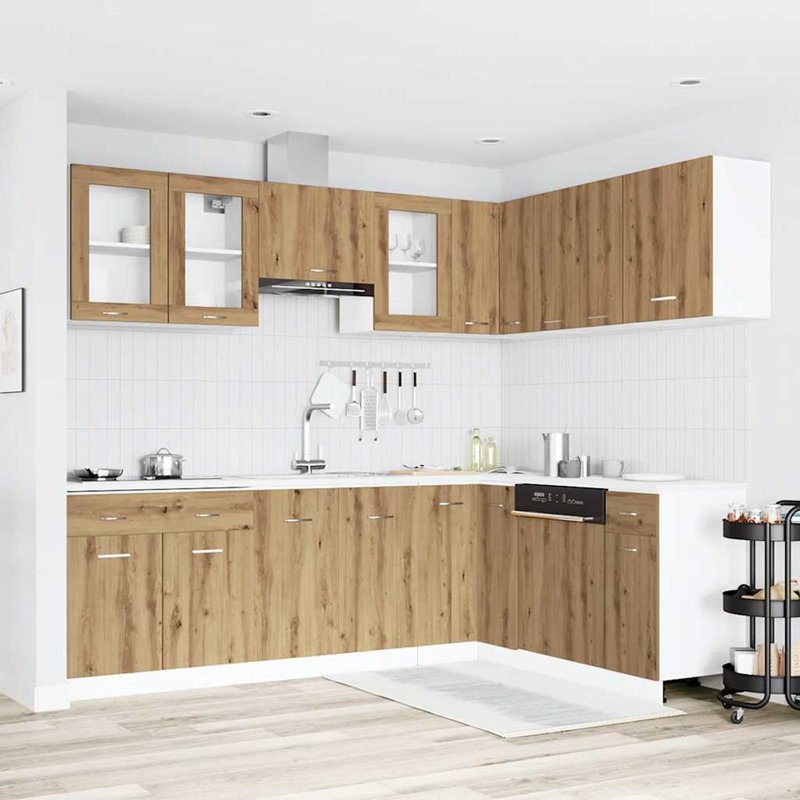 vidaXL 11 Piece Kitchen Cabinet Set Artisan Oak Engineered Wood