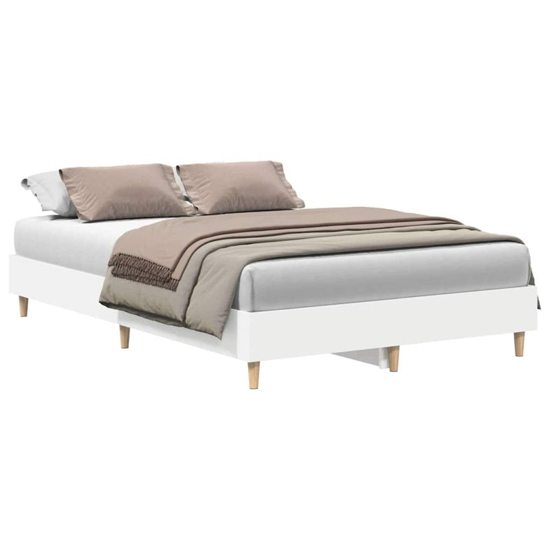 vidaXL Bed Frame No Mattress White 120x200 cm Engineered Wood