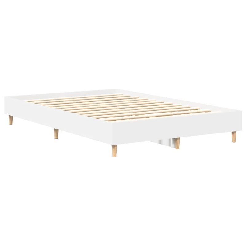 vidaXL Bed Frame No Mattress White 120x200 cm Engineered Wood