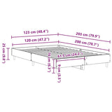 vidaXL Bed Frame No Mattress White 120x200 cm Engineered Wood