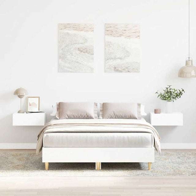 vidaXL Bed Frame No Mattress White 120x200 cm Engineered Wood